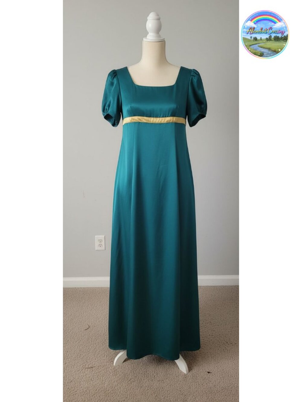 Satin Regency Vintage Ball Gown Empire Waist Victorian Dress
